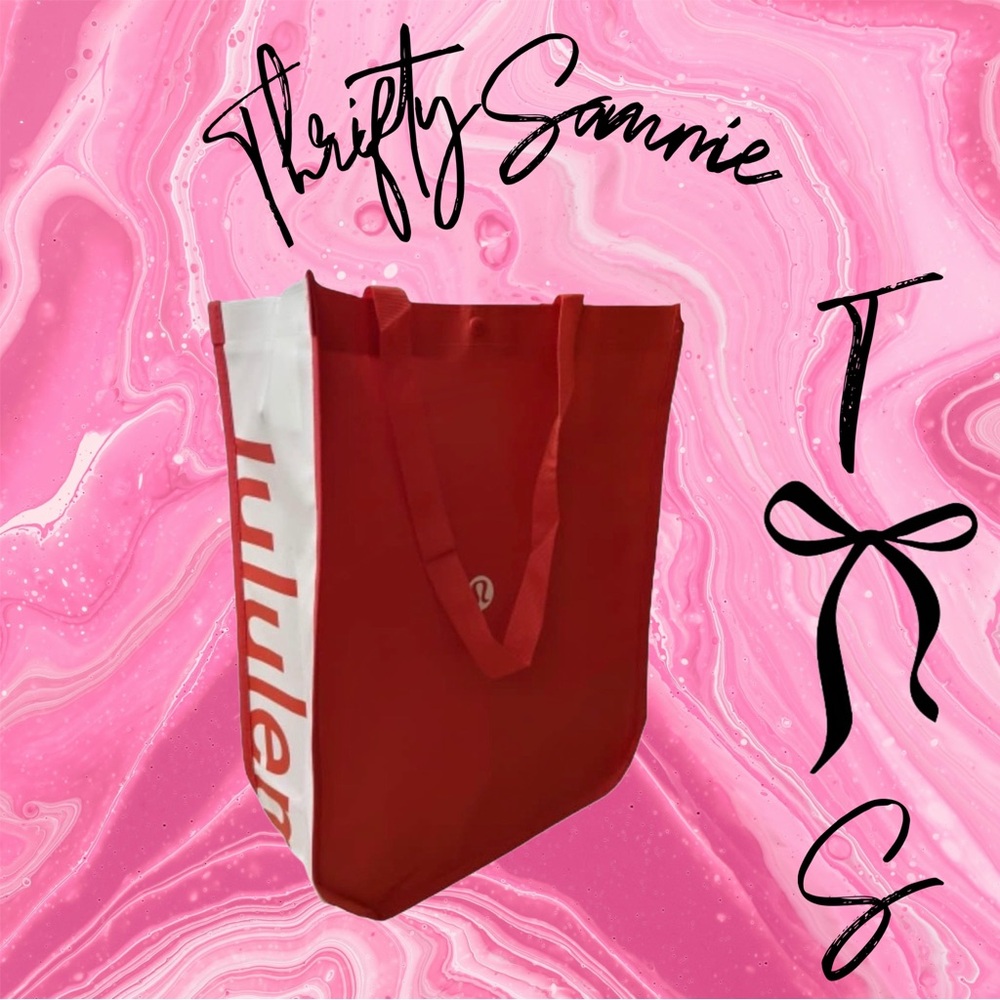 lululemon red reusable tote large